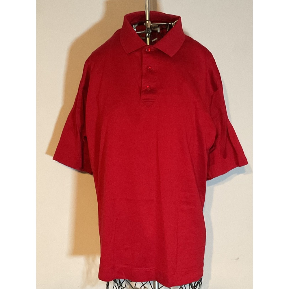 Cutter & Buck Mens Red Short Sleeve 100% Cotton Polo‎ Shirt Size Medium Classic